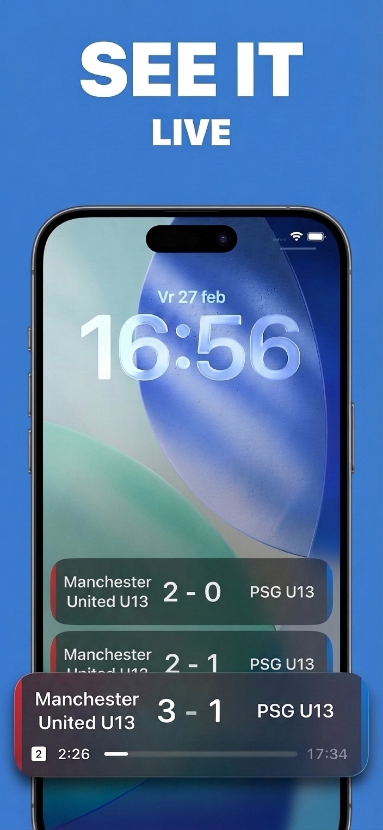 ScoreShare live game progress on the iPhone Lock Screen